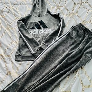 Adidas joggers and hoodie set